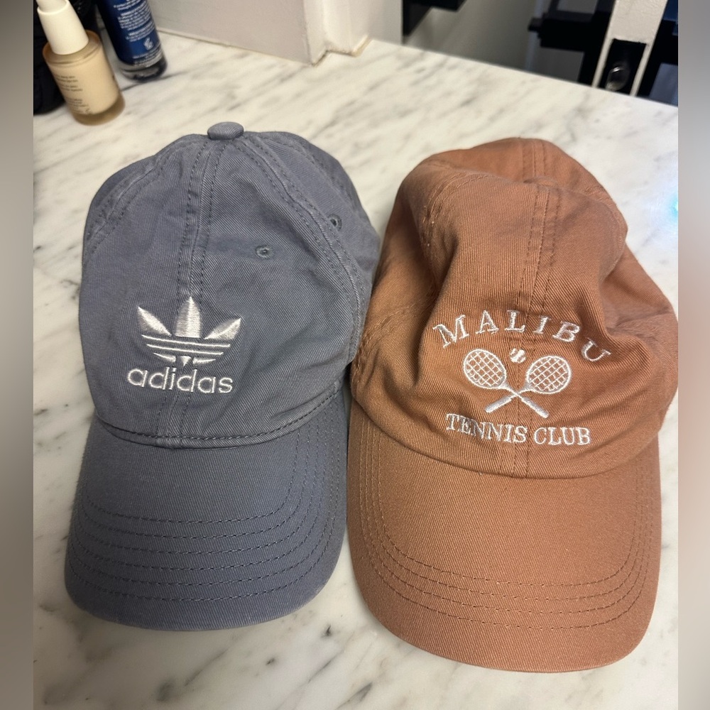 Adidas Gray Cap & Malibu Tennis Club Brown Cap